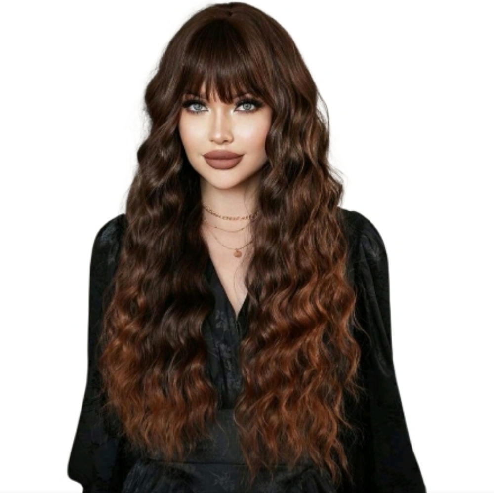 Long Wavy Brown Wig 30 Inch